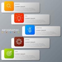 Infographic template with the image of 5 rectangles vector