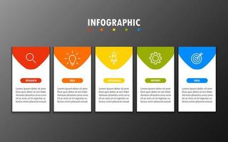 Infographic template with the image of 5 rectangles vector