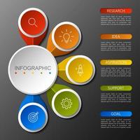 Infographic template with the image of 5 rectangles vector