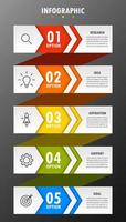 Infographic template with the image of 5 rectangles vector