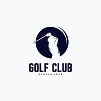 Golf player logo design template vector