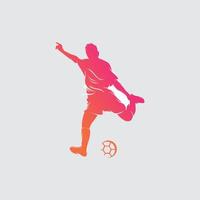 un diseño de logotipo de jugador de fútbol vector