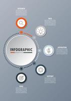 plantilla infográfica con la imagen de 5 rectángulos vector