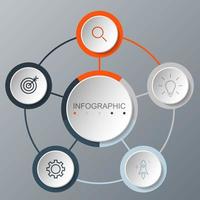 plantilla infográfica con la imagen de 5 rectángulos vector