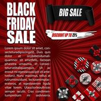 Vector illustration of Black Friday sale banner with different gift boxes and black ribbon