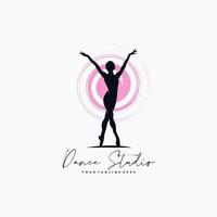 Fitness Gymnastic Logo Silhouette Vector