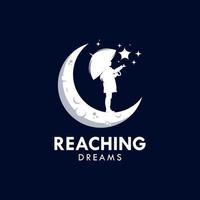 Reaching Stars Logo Design Template vector