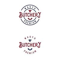 Set of Butcher Shop and Butchery Vintage Logo Concept vector