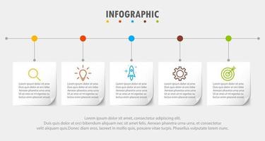 Infographic template with the image of 5 rectangles vector