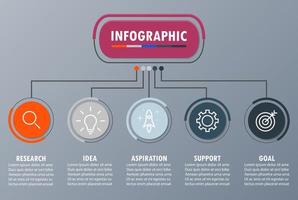 Infographic template with the image of 5 rectangles vector