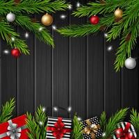 Christmas red background with christmas elements vector