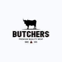 Butcher shop logo vector illustration