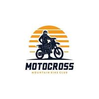 Motocross silhouette logo design template vector