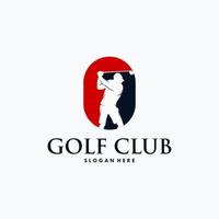 Golf player logo design vector