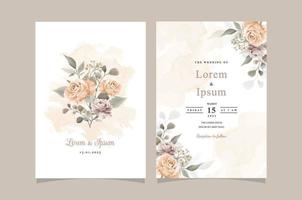 Elegant Floral Hand Drawn Wedding Invitation Card Template
