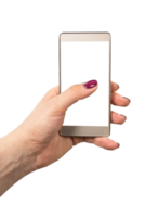 hand holding smartphone isolated png