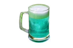 glass of blue beer isolated png