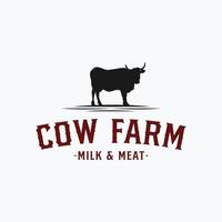 farm icon, cattle farm logo vector illustration design