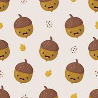 Vector seamless pattern with cute nuts. Autumn pattern. For card, posters, banners, printing on the pack, printing on clothes, fabric, wallpaper.