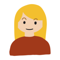 cute woman in flat design characters png