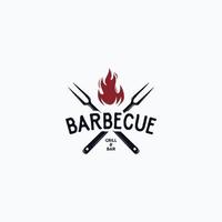 Vintage barbecue steak grilled logo vector