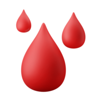 gotas de sangue símbolo de transfusão de doador ilustração de ícone 3d png