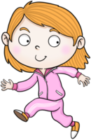 cartoon student girl run colorful png