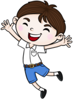 cartoon student boy happy colorful png