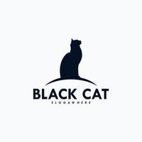 vector de diseño de logotipo de gato negro