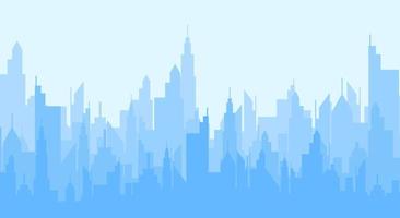 Vector illustration of Blue cityscape silhouette