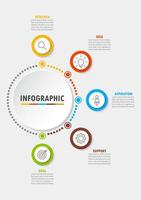 plantilla infográfica con la imagen de 5 rectángulos vector