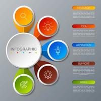 Infographic template with the image of 5 rectangles vector