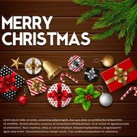 Christmas red background with christmas elements vector