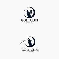 conjunto de plantilla de diseño de logotipo de jugador de golf vector