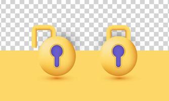 unique realistic two locked padlock closed icon 3d design isolated on vector