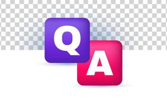 unique realistic question answer icon 3d design isolated on vector