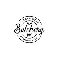 Butcher shop logo vector illustration with white background