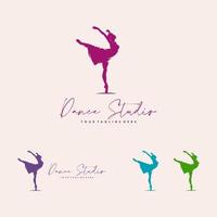 logotipo para un estudio de ballet o danza vector