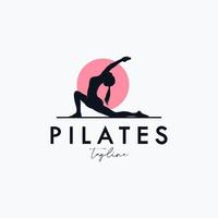 entrenador pilates mujer silueta vector creativo diseño de logotipo