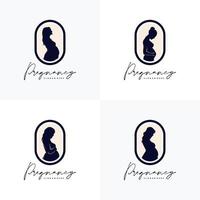 Set of Pregnancy Logo Design Vector Template