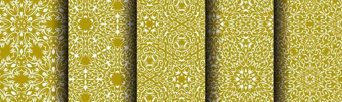 traditional pattern gold abstract bundle set vector