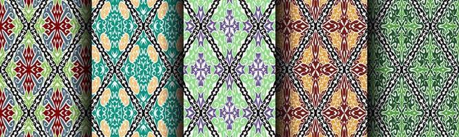 traditional ethnic pattern abstract bundle set vector