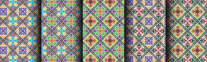 traditional ethnic pattern abstract bundle set vector