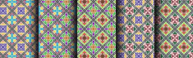 traditional ethnic pattern abstract bundle set vector