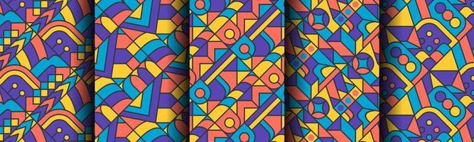 classic colorful abstract pattern background bundle set vector