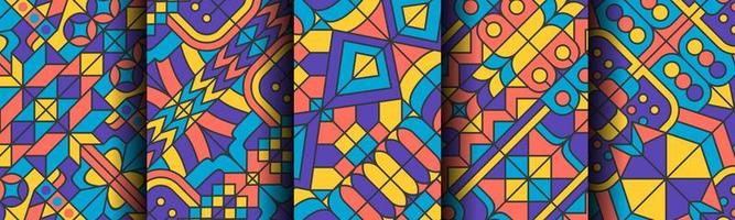 classic colorful abstract pattern background bundle set vector