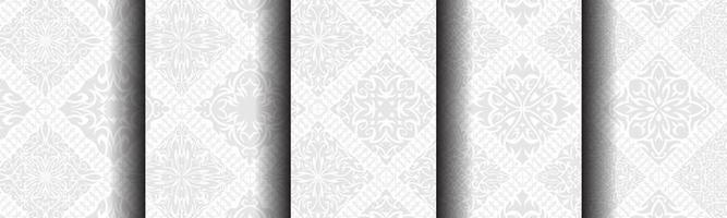 classic gray ethnic pattern background bundle set vector