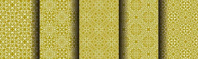 traditional pattern gold abstract bundle set vector