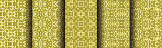 traditional pattern gold abstract bundle set vector