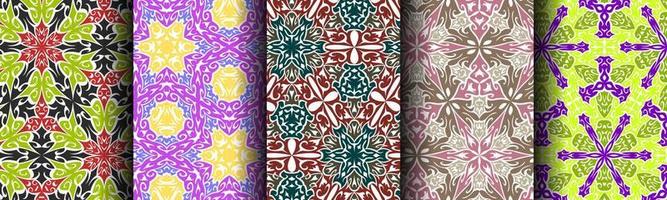 traditional ethnic pattern abstract bundle set vector